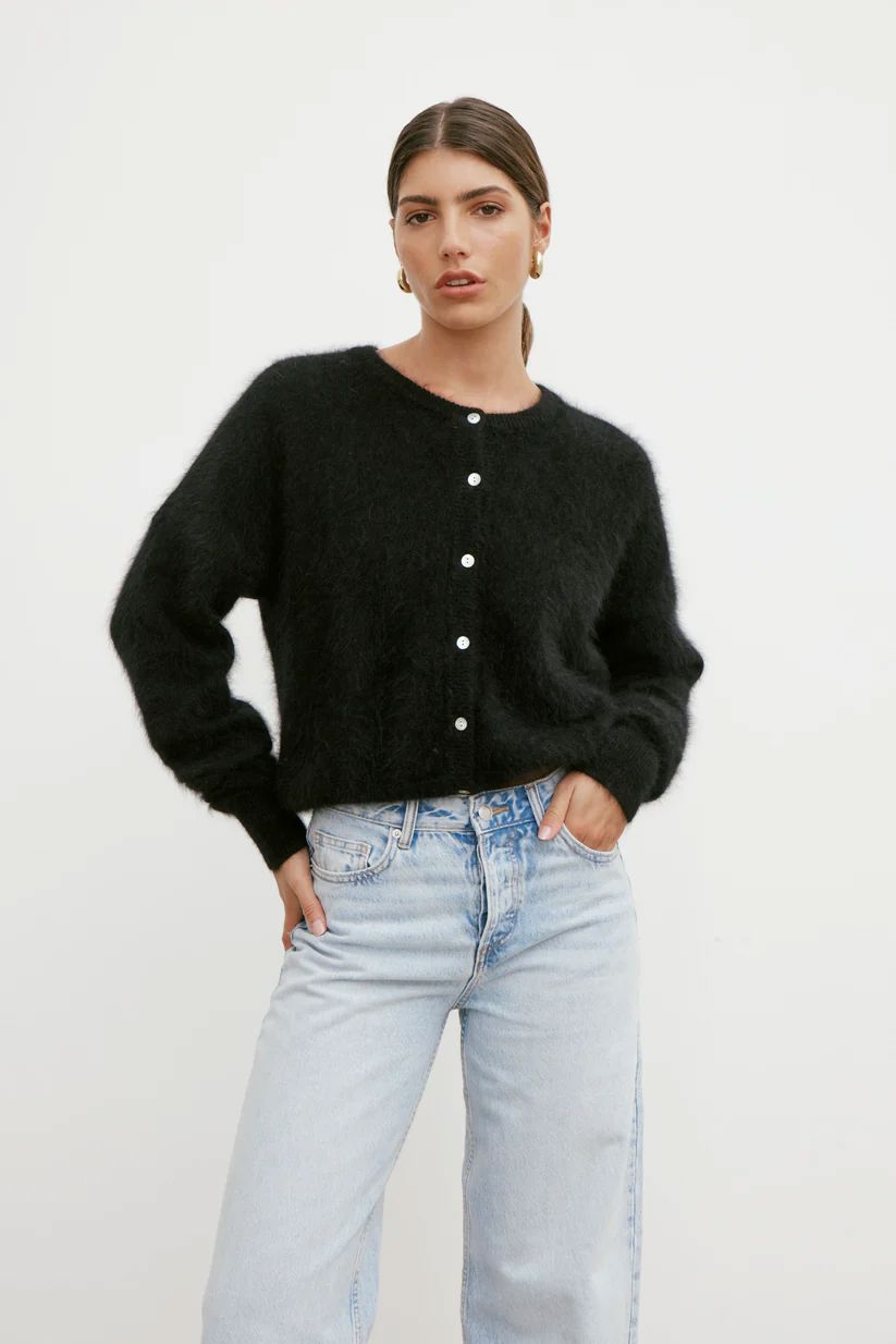 WORLD OF NOMADS Frankie Crew Cardigan - Black CARDIGAN - Zabecca Living