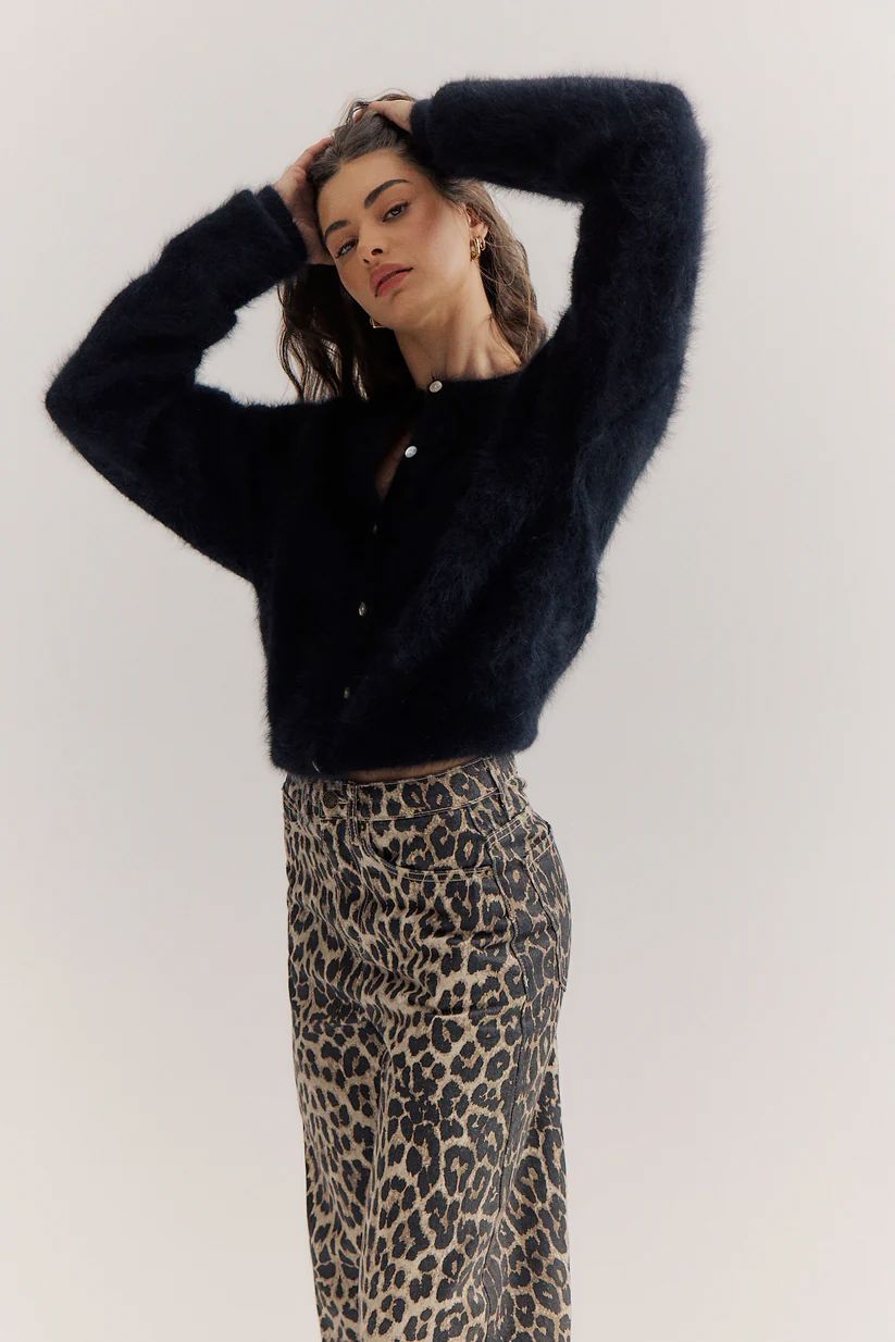 WORLD OF NOMADS Frankie Crew Cardigan - Black CARDIGAN - Zabecca Living