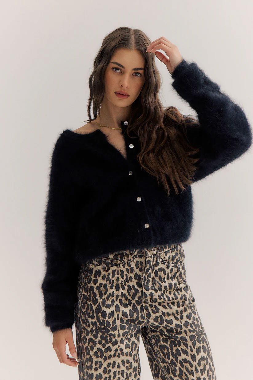 WORLD OF NOMADS Frankie Crew Cardigan - Black CARDIGAN - Zabecca Living