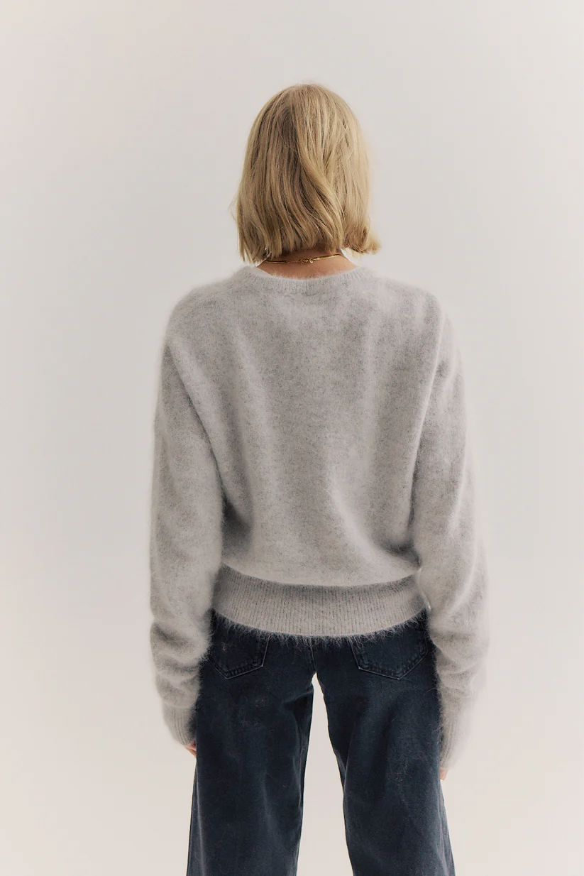 WORLD OF NOMADS Frankie Crew Cardigan - Light Grey Jumpers + Knitwear - Zabecca Living