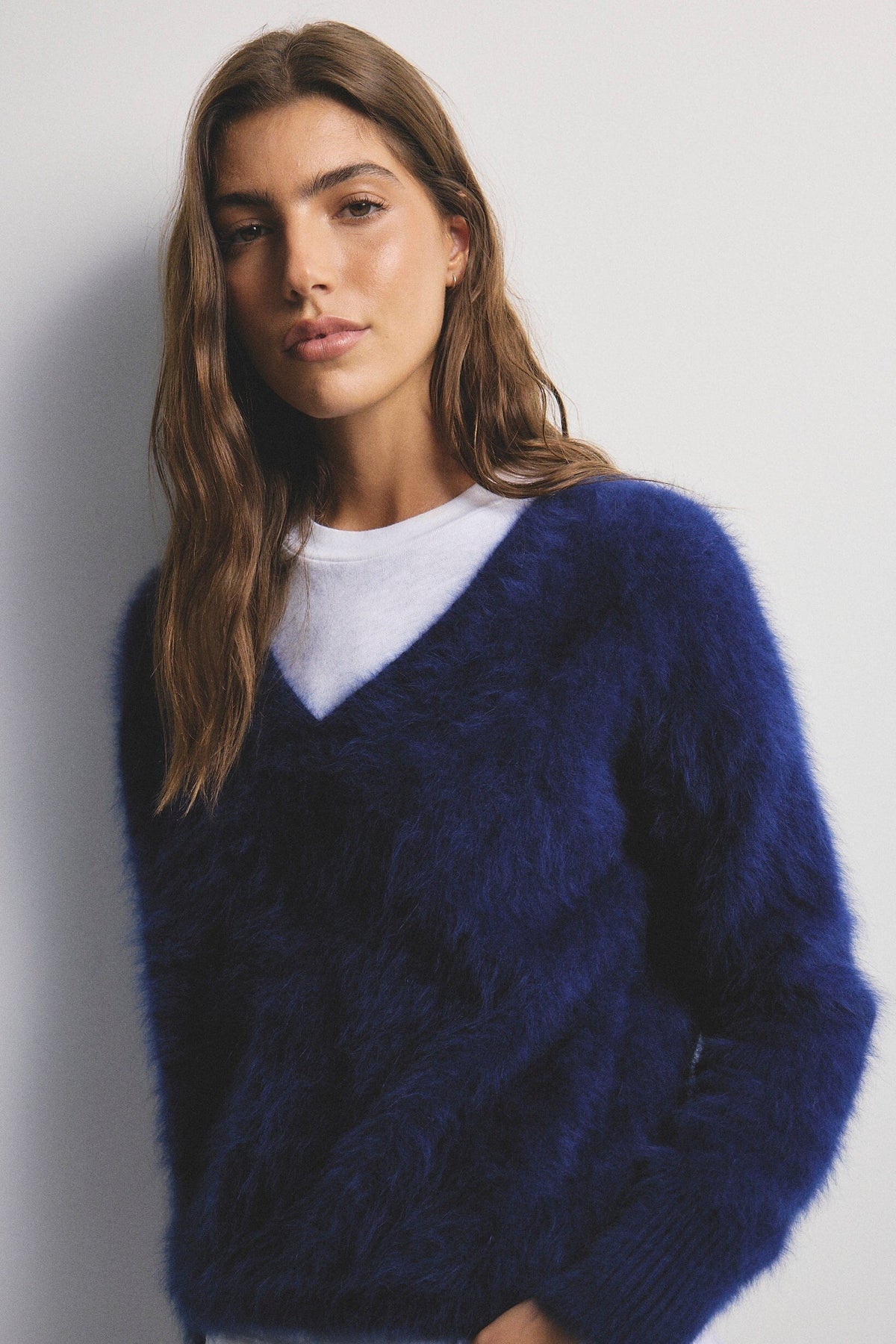 WORLD OF NOMADS Olivia V-Neck Knit - Navy Jumpers + Knitwear - Zabecca Living
