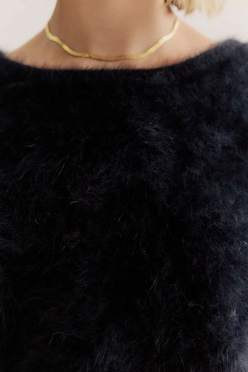 WORLD OF NOMADS Stella Boat Neck Knit - Black Jumpers + Knitwear - Zabecca Living