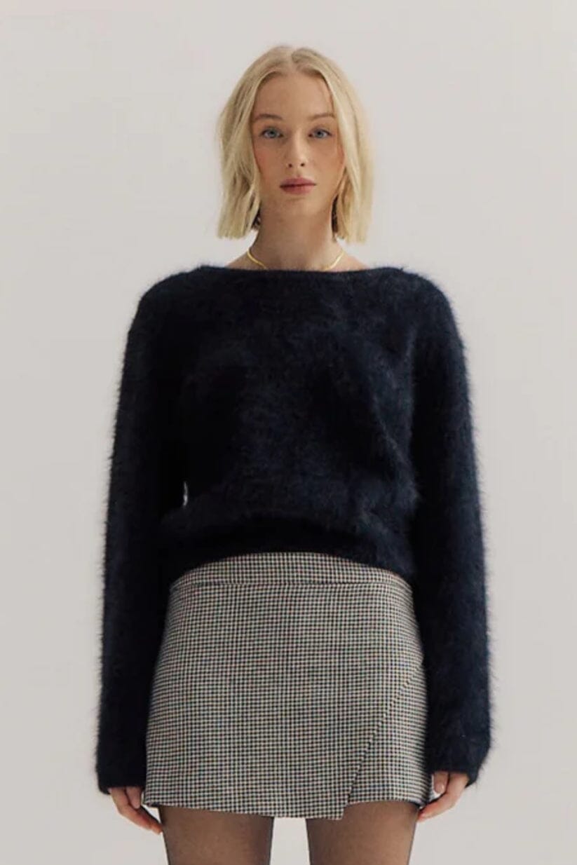 WORLD OF NOMADS Stella Boat Neck Knit - Black Jumpers + Knitwear - Zabecca Living