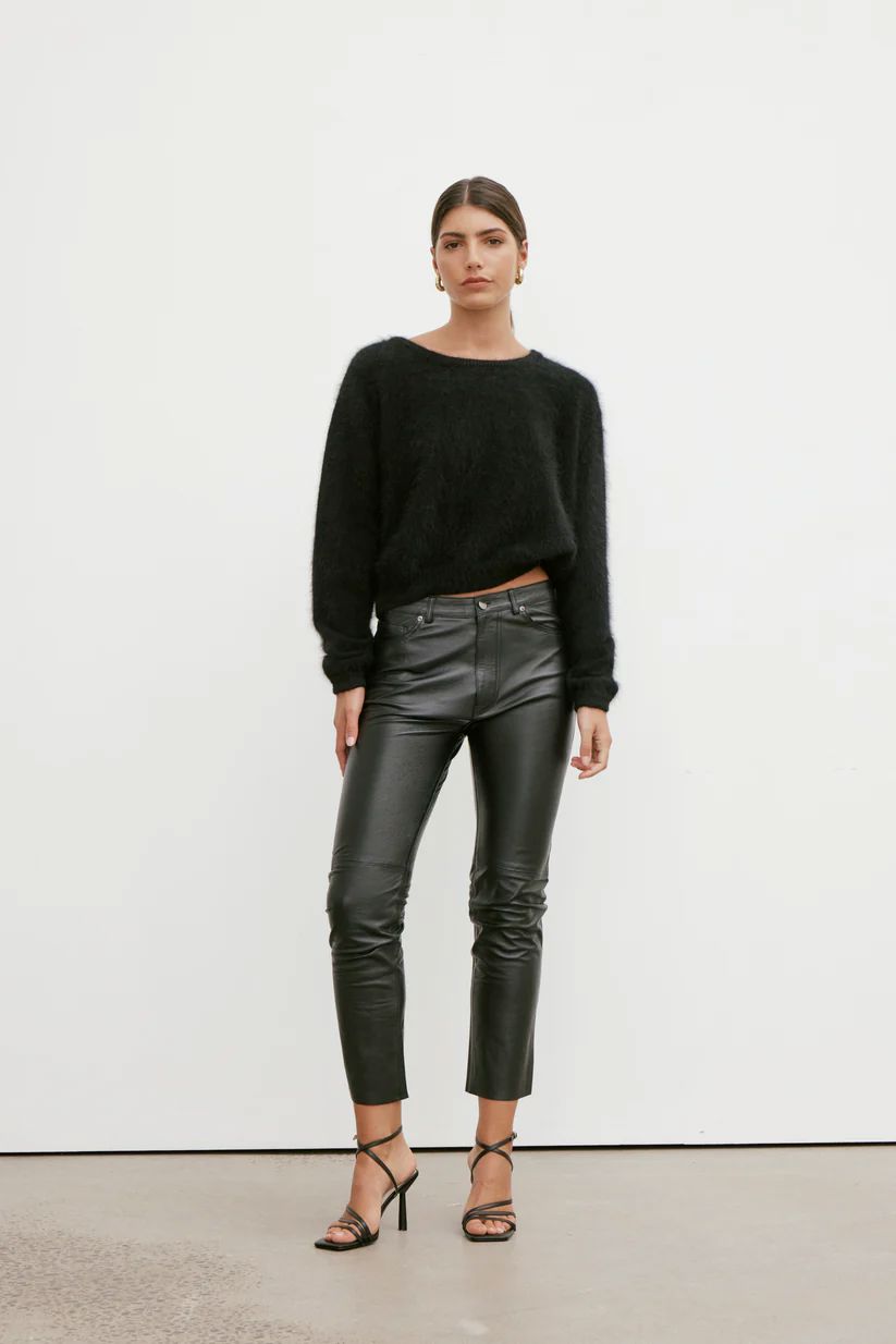 WORLD OF NOMADS Stella Boat Neck Knit - Black Jumpers + Knitwear - Zabecca Living