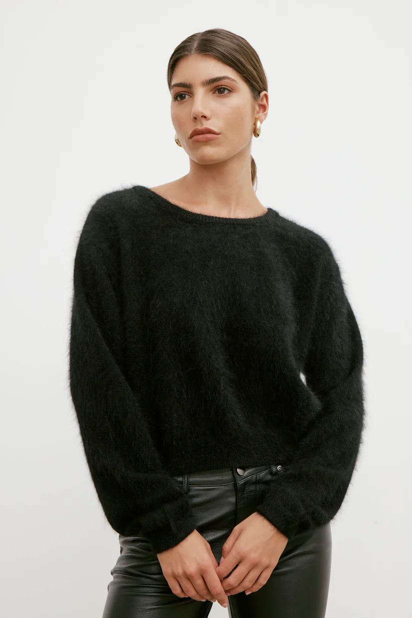 WORLD OF NOMADS Stella Boat Neck Knit - Black Jumpers + Knitwear - Zabecca Living