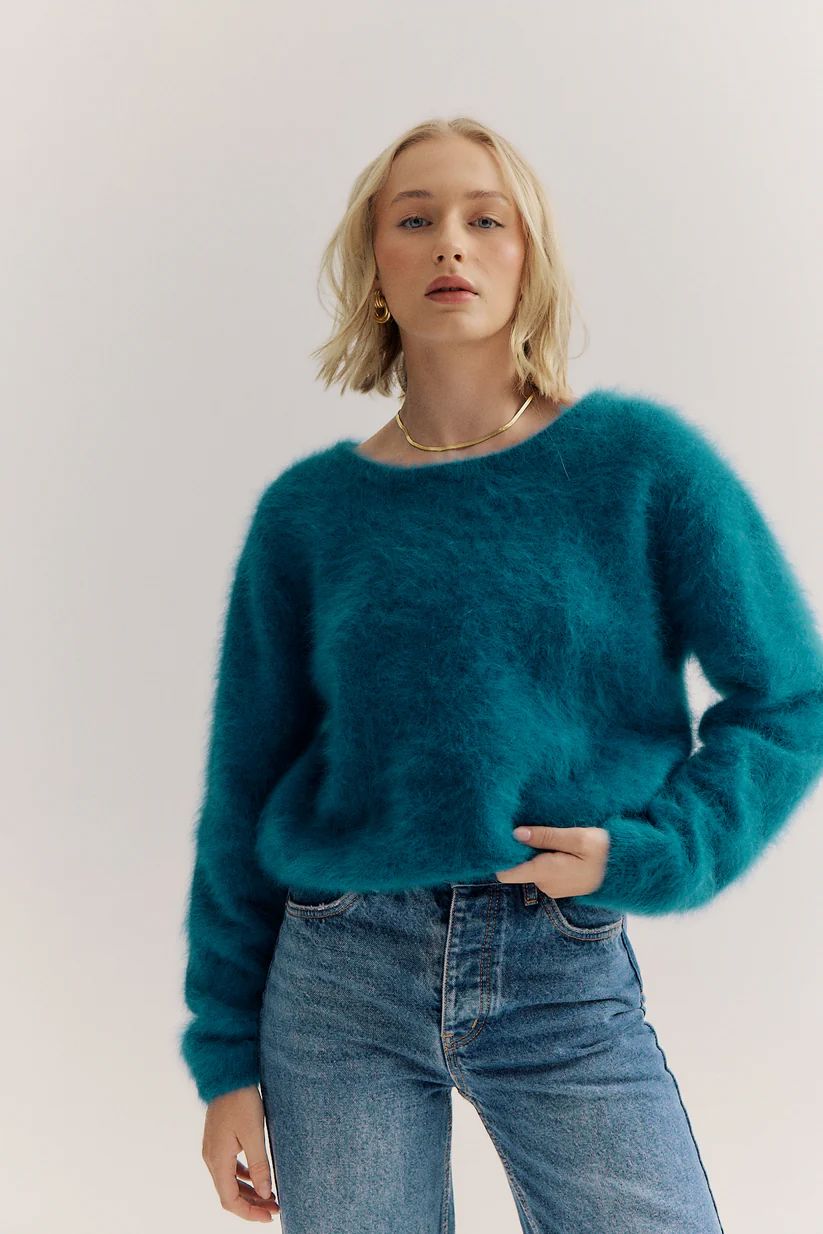 WORLD OF NOMADS Stella Boat Neck Knit - Ocean Jumpers + Knitwear - Zabecca Living