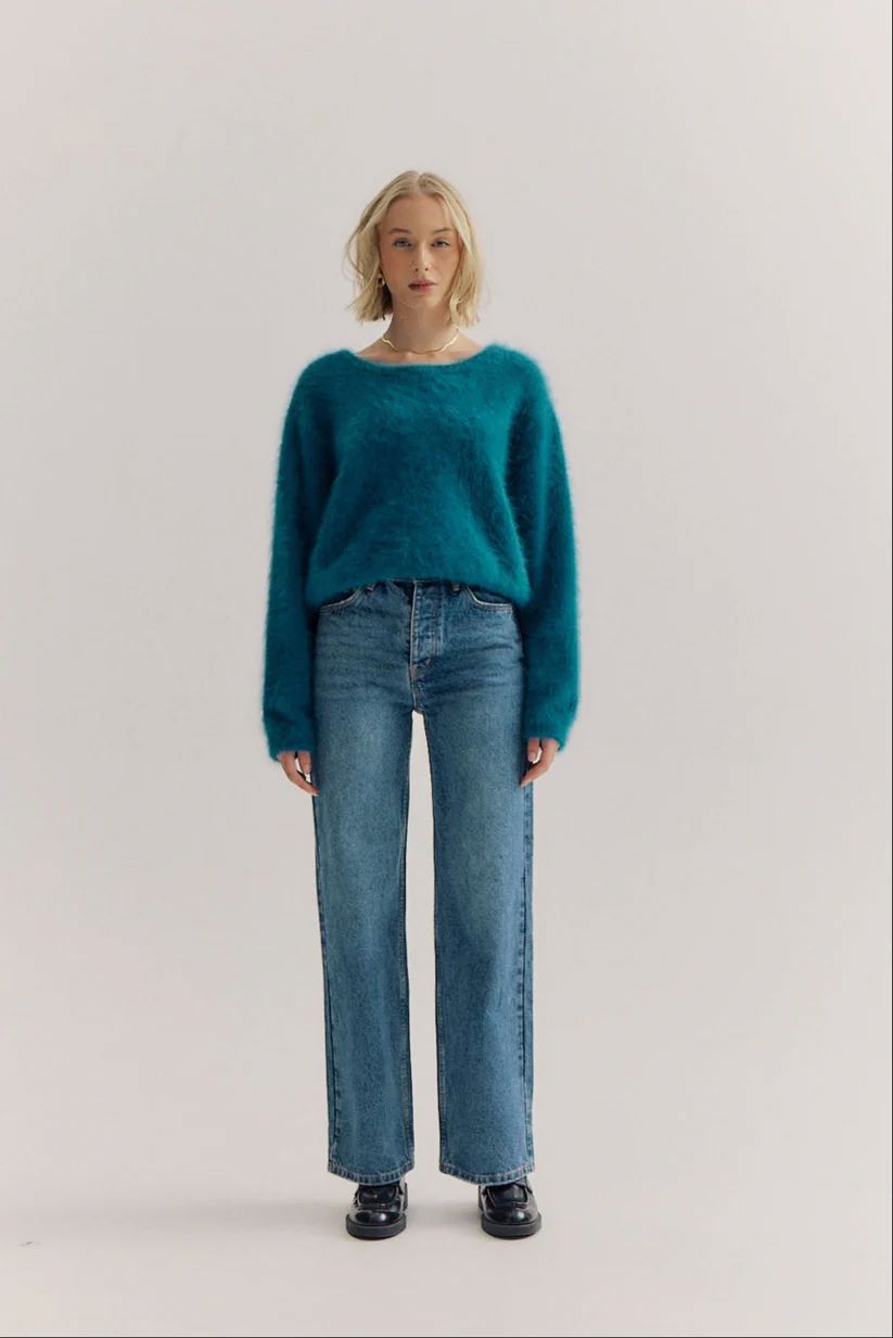 WORLD OF NOMADS Stella Boat Neck Knit - Ocean Jumpers + Knitwear - Zabecca Living