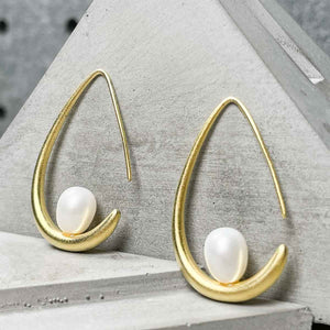 YiSu DESIGN Arch Hoop with Pearl Earrings - Zabecca Living