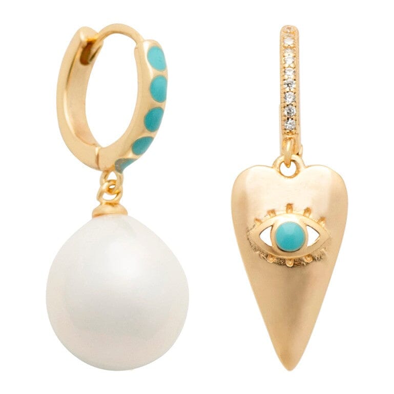 YiSu DESIGN Blue Eye Hoop Earrings Earrings - Zabecca Living