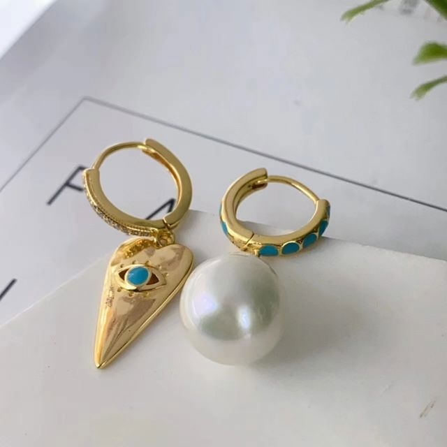 YiSu DESIGN Blue Eye Hoop Earrings Earrings - Zabecca Living