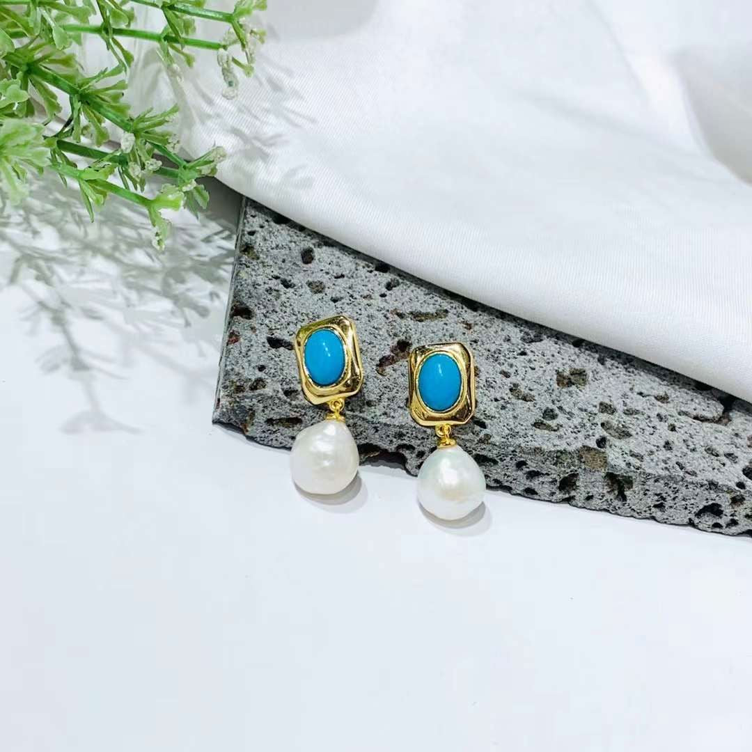 YiSu DESIGN Blue Light Drop Studs Earrings - Zabecca Living