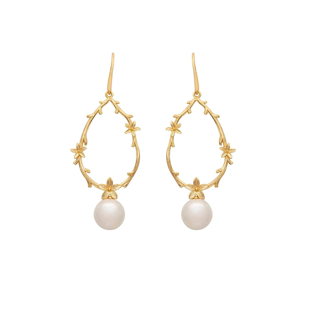 YiSu DESIGN Botanica Hoop White Earring Earrings - Zabecca Living