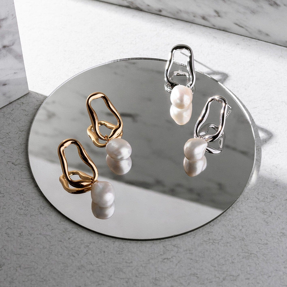 YiSu DESIGN Linked Gem Earrings - Silver Earrings - Zabecca Living