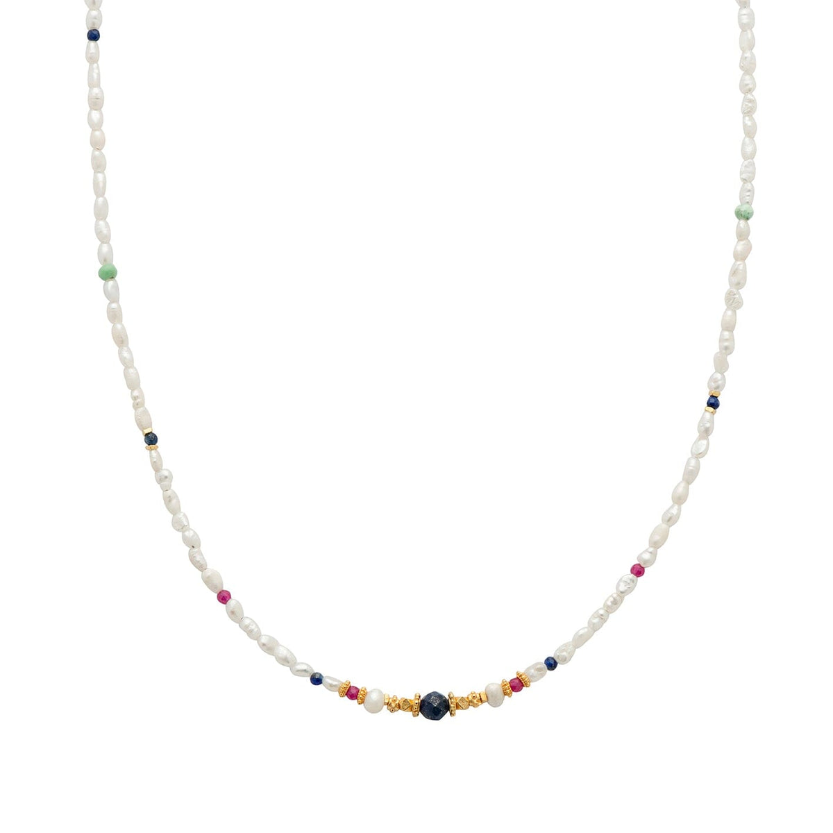 YiSu DESIGN Rice Pearls &amp; Gemstones Necklace Necklace - Zabecca Living