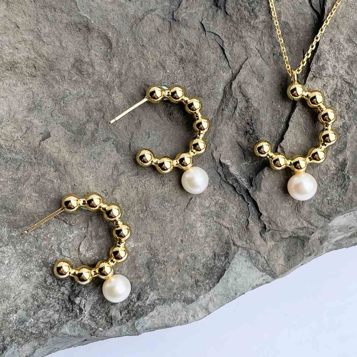 YiSu DESIGN Riverstone Hoop Earrings Earrings - Zabecca Living