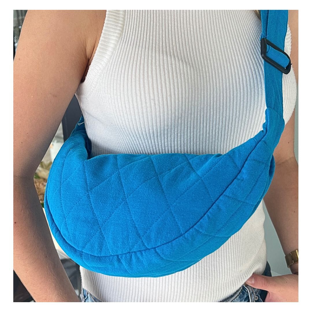 ZABECCA THE LABEL Banana Bag - Electric Blue HANDBAG - Zabecca Living