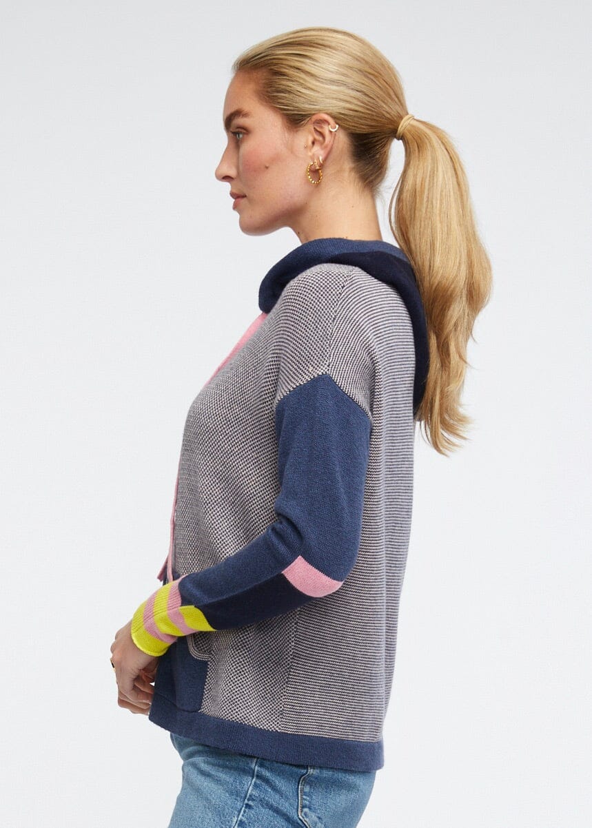 ZAKET & PLOVER Birdseye Hoodie - Denim Combo Jumpers + Knitwear - Zabecca Living