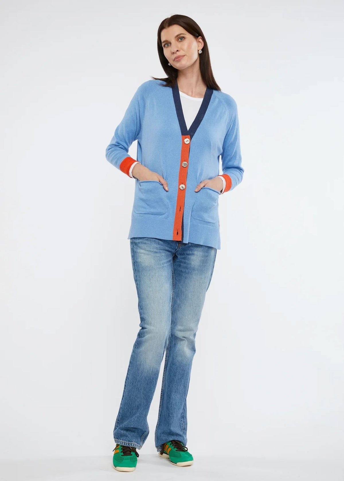 ZAKET & PLOVER College Cardi - Chambray Combo CARDIGAN - Zabecca Living