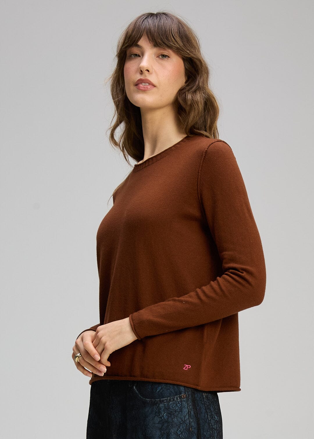ZAKET &amp; PLOVER Crew Essential - Chestnut Jumpers + Knitwear - Zabecca Living