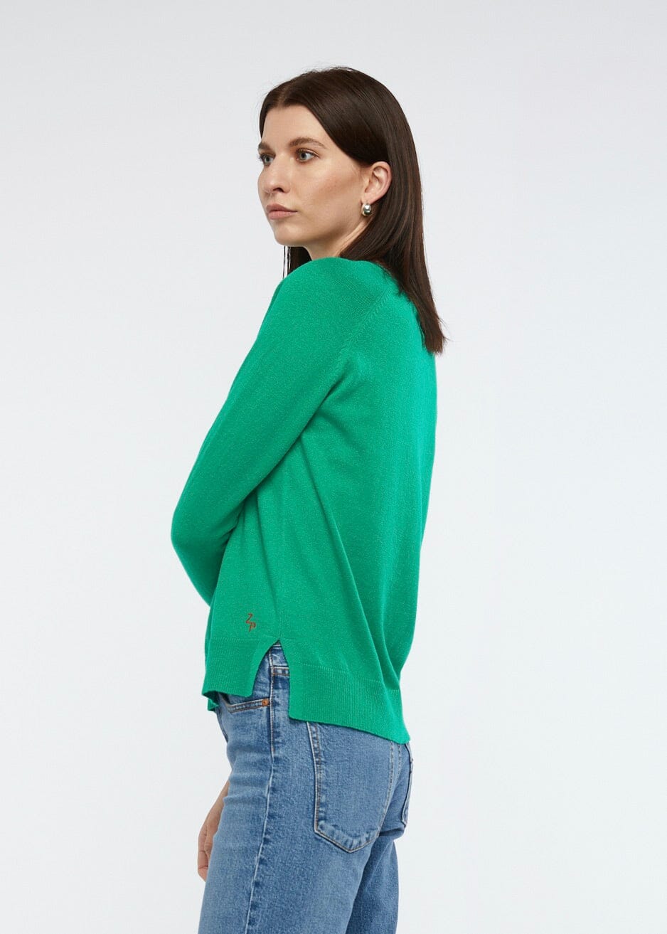 ZAKET &amp; PLOVER Essential Crew - Emerald Jumpers + Knitwear - Zabecca Living