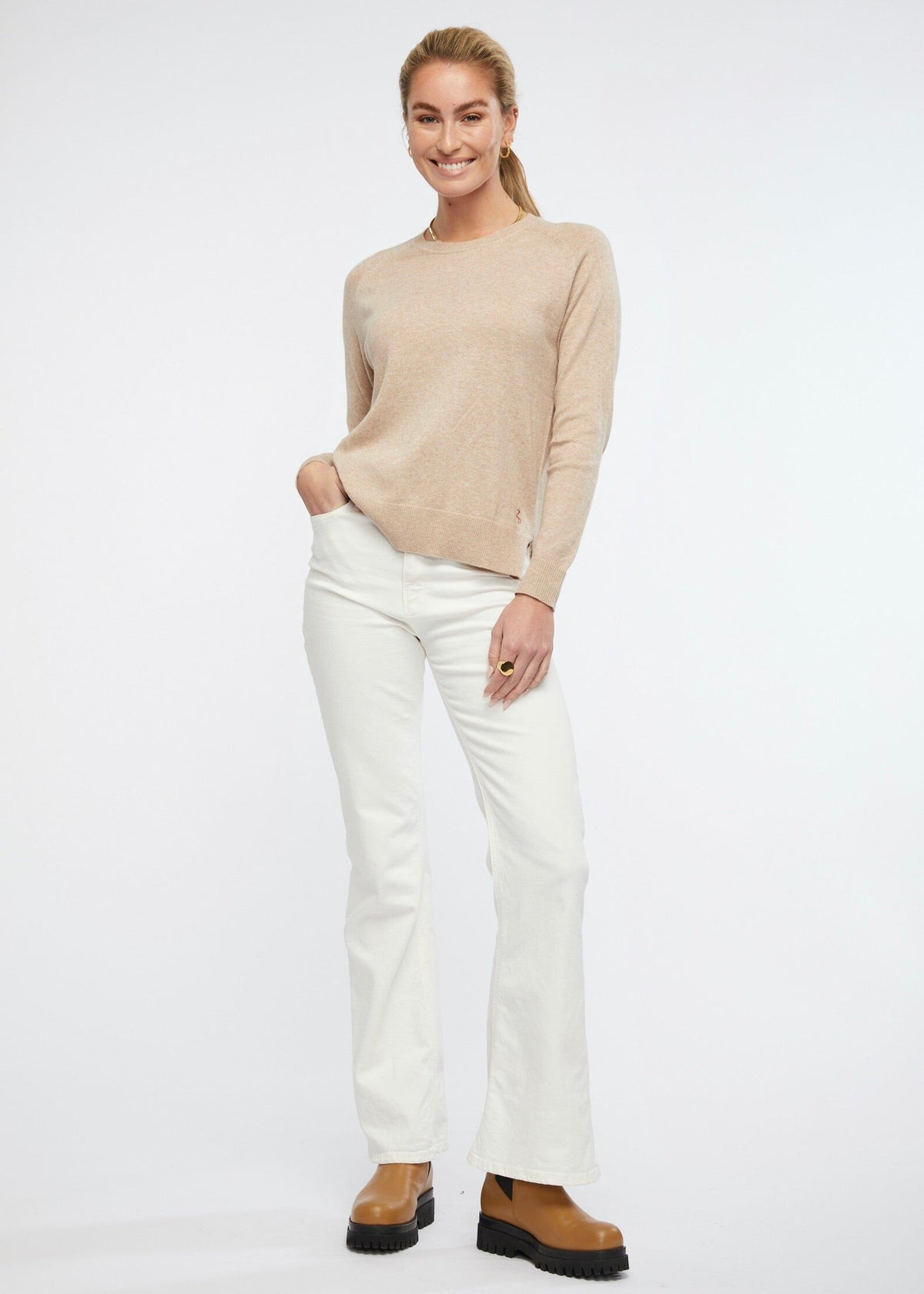 ZAKET & PLOVER Essential Crew - Oat Jumpers + Knitwear - Zabecca Living
