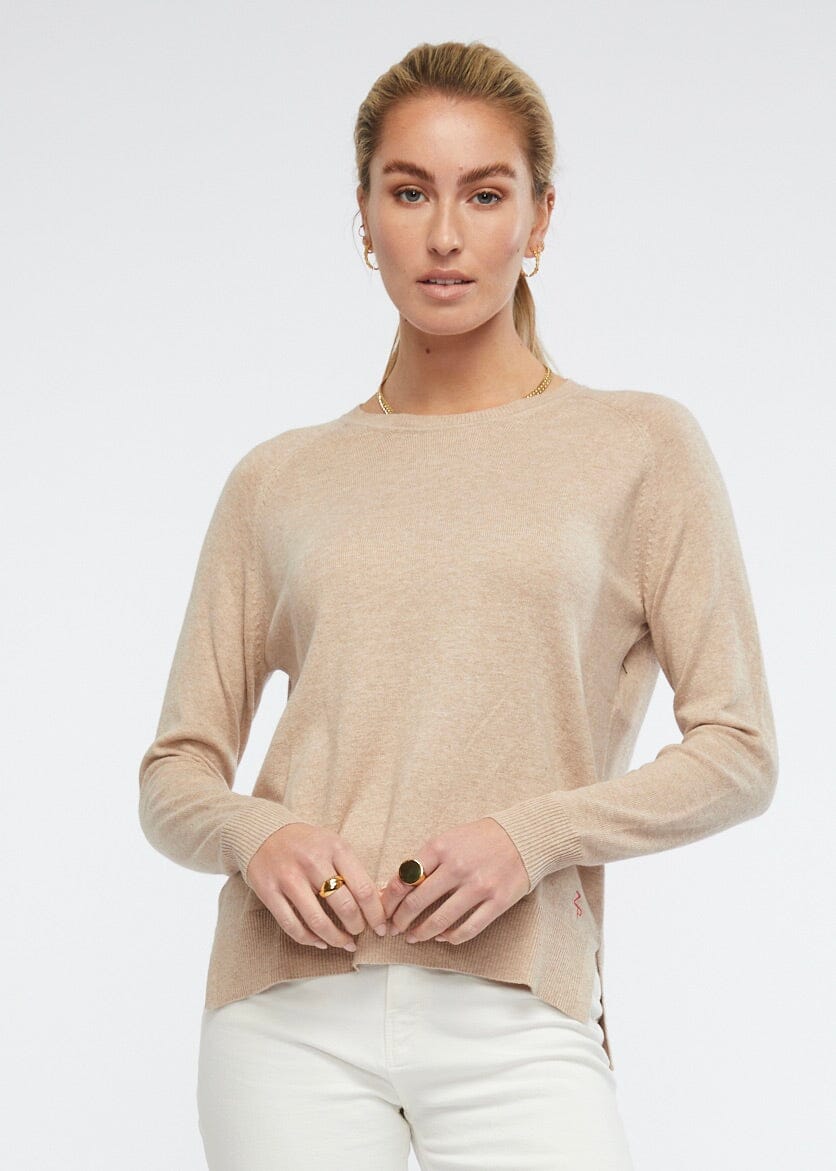 ZAKET & PLOVER Essential Crew - Oat Jumpers + Knitwear - Zabecca Living