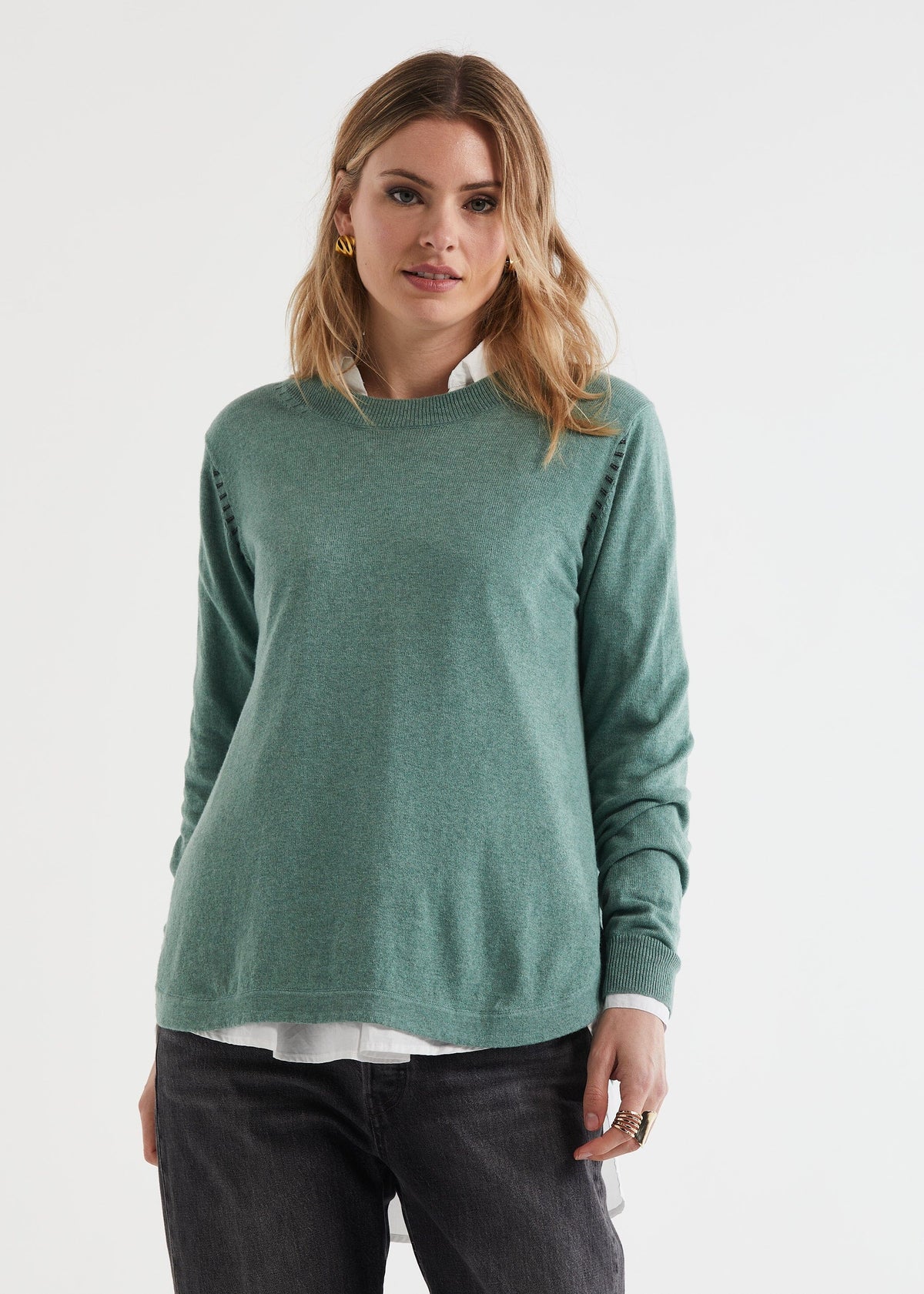 ZAKET & PLOVER Essential Shirt Bottom Knit - Moss Jumpers + Knitwear - Zabecca Living