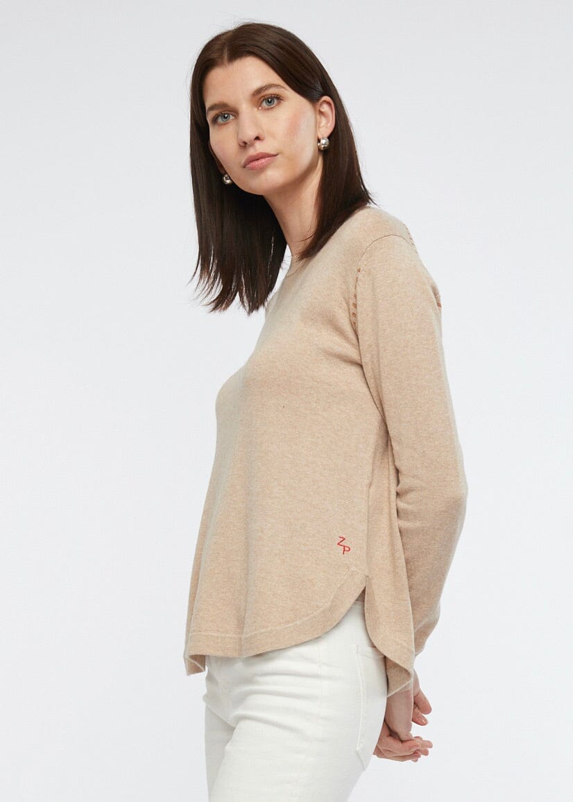 ZAKET &amp; PLOVER Essential Shirt Bottom Knit - Oat Jumpers + Knitwear - Zabecca Living