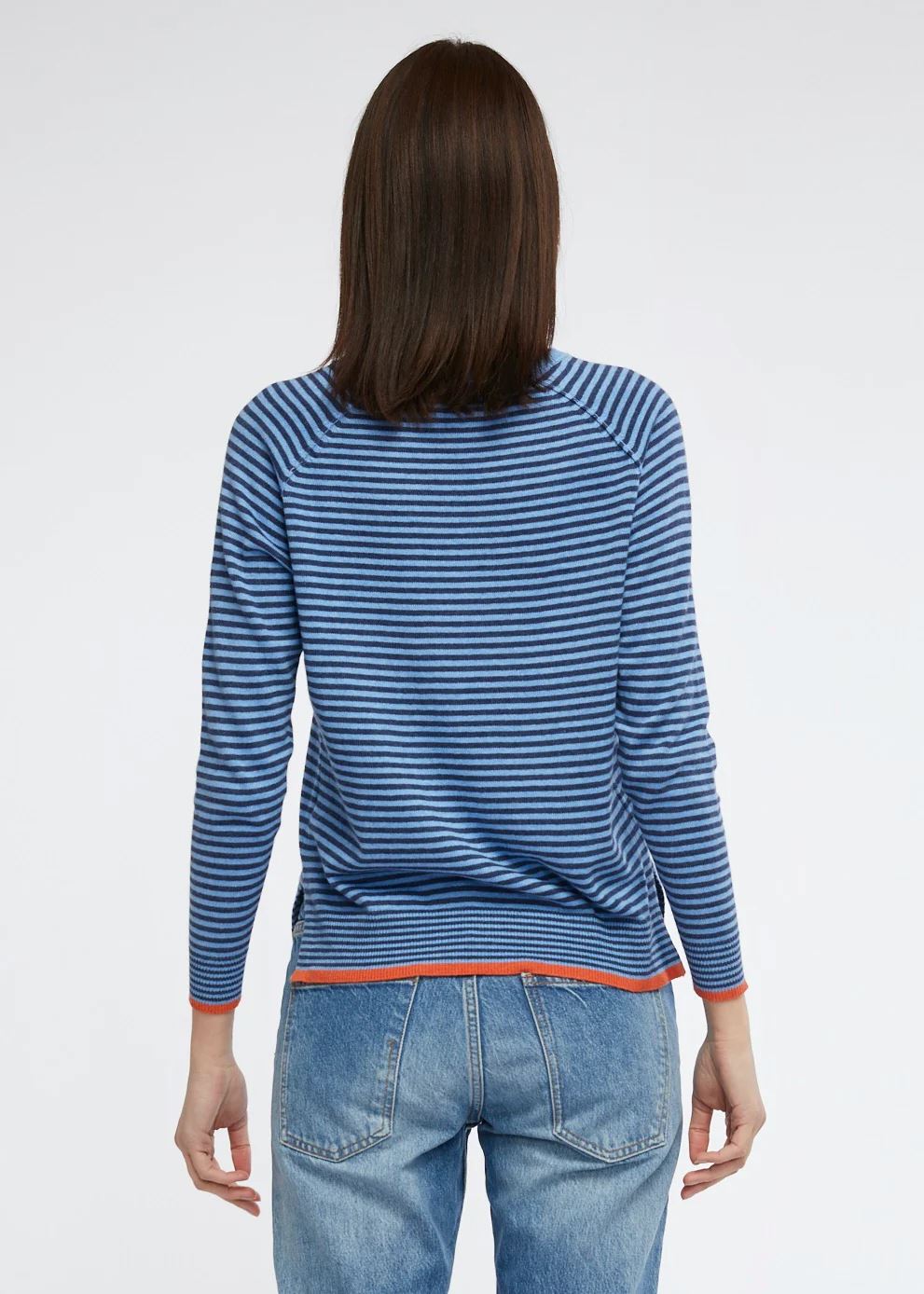 ZAKET & PLOVER Essential Stripe Crew - Chambray Combo Jumpers + Knitwear - Zabecca Living
