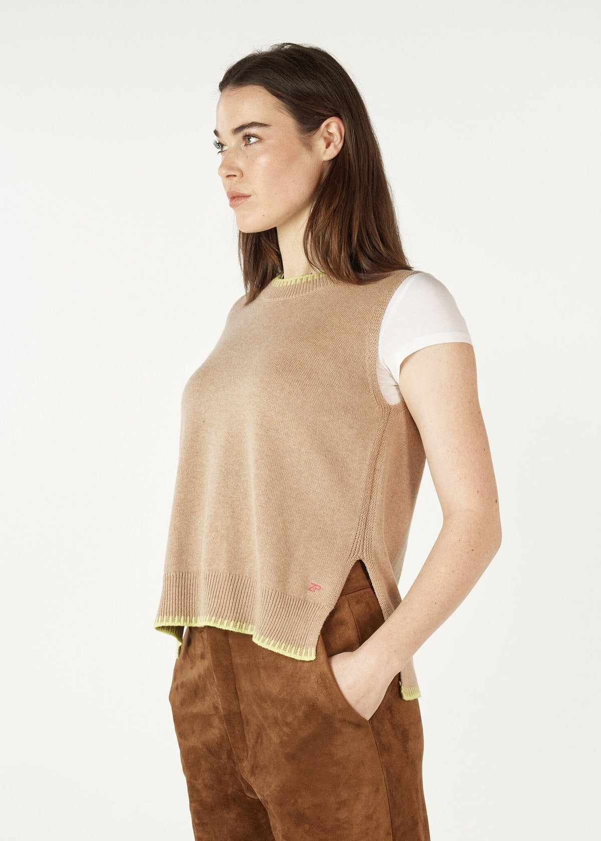 ZAKET &amp; PLOVER Essential Two Tone Vest - Oat vest - Zabecca Living