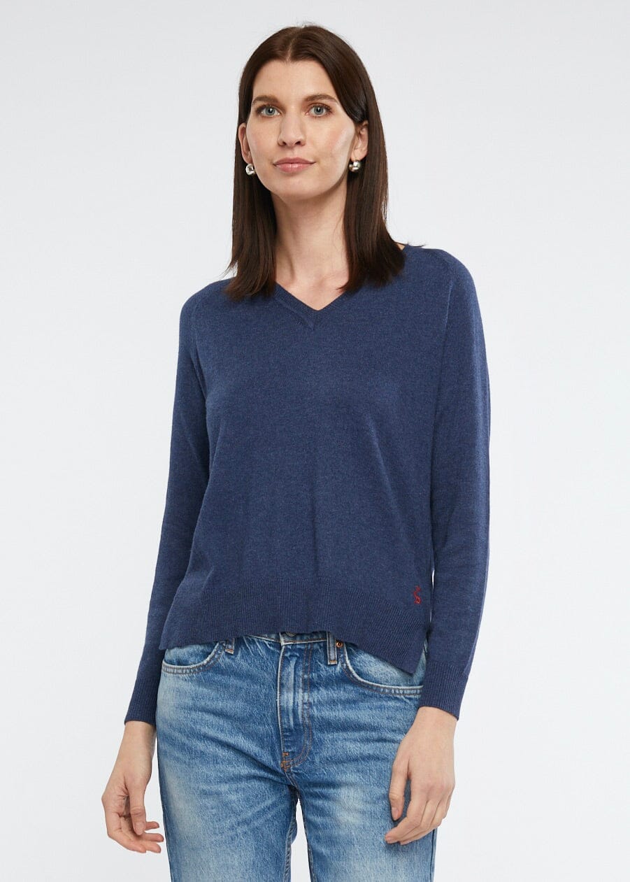 ZAKET & PLOVER Essential V - Denim Jumpers + Knitwear - Zabecca Living