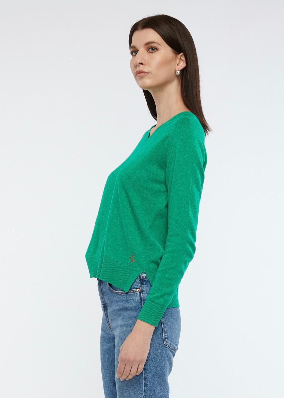 ZAKET & PLOVER Essential V - Emerald Jumpers + Knitwear - Zabecca Living