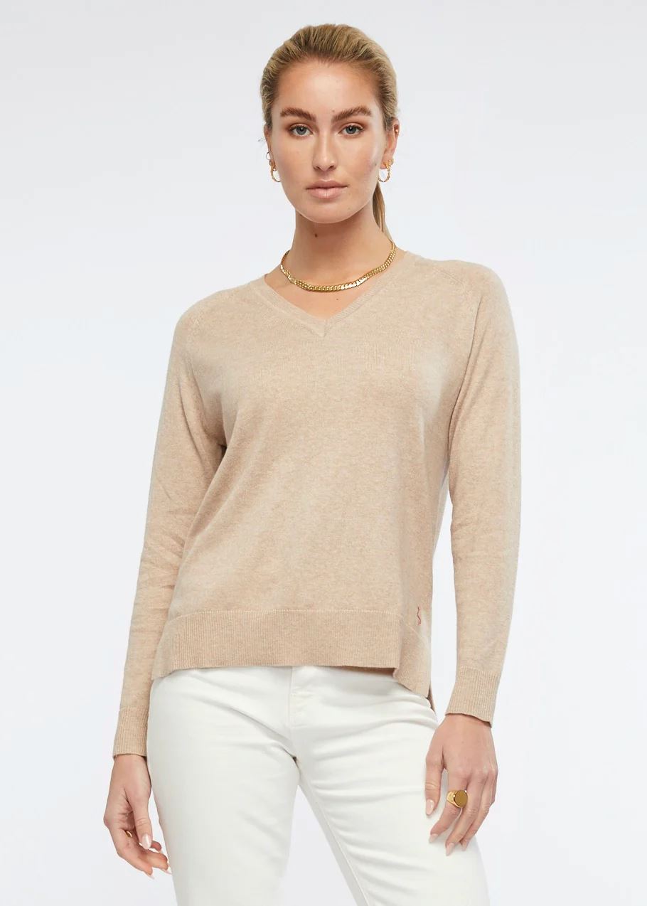 ZAKET &amp; PLOVER Essential V - Oat Jumpers + Knitwear - Zabecca Living
