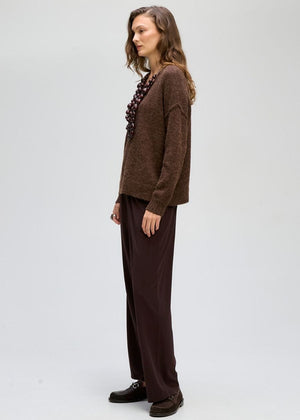 ZAKET & PLOVER Fluffy V Jumper - Cocoa Jumpers + Knitwear - Zabecca Living