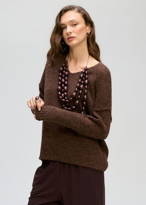 ZAKET & PLOVER Fluffy V Jumper - Cocoa Jumpers + Knitwear - Zabecca Living