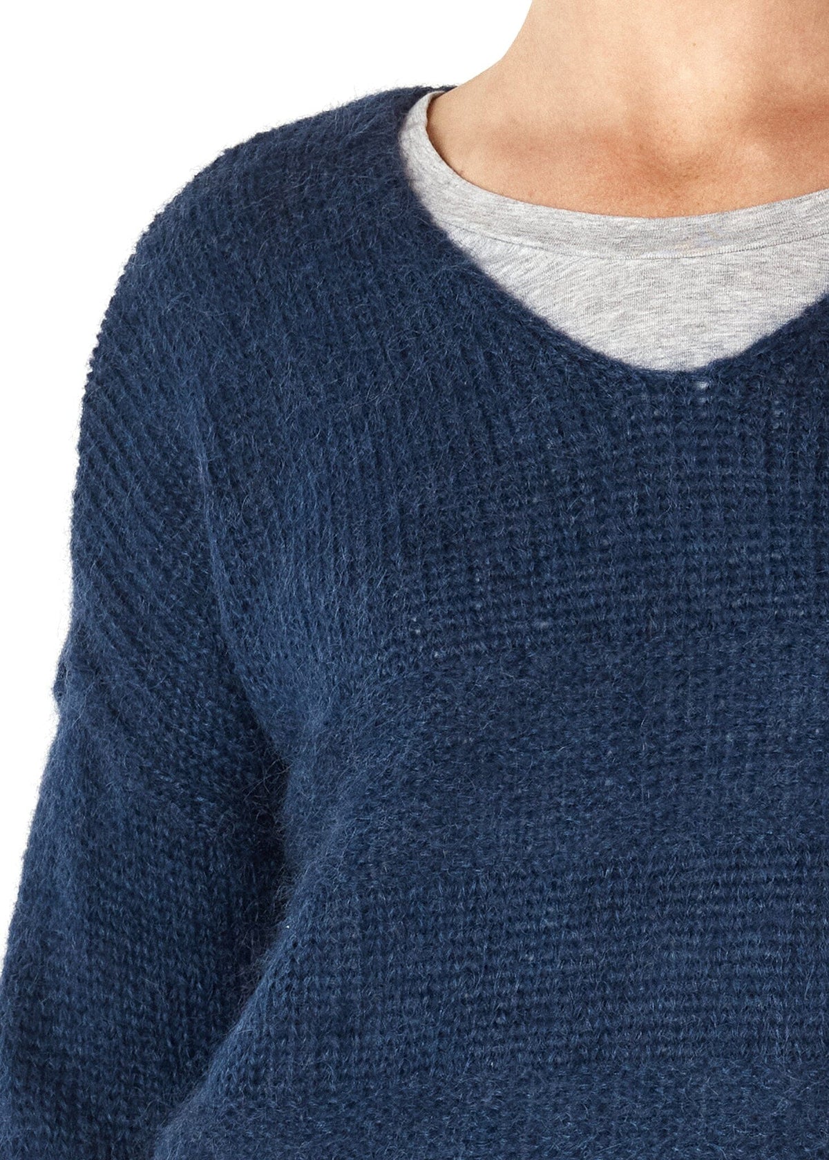 ZAKET & PLOVER Mohair V Jumper - Midnight Jumpers + Knitwear - Zabecca Living