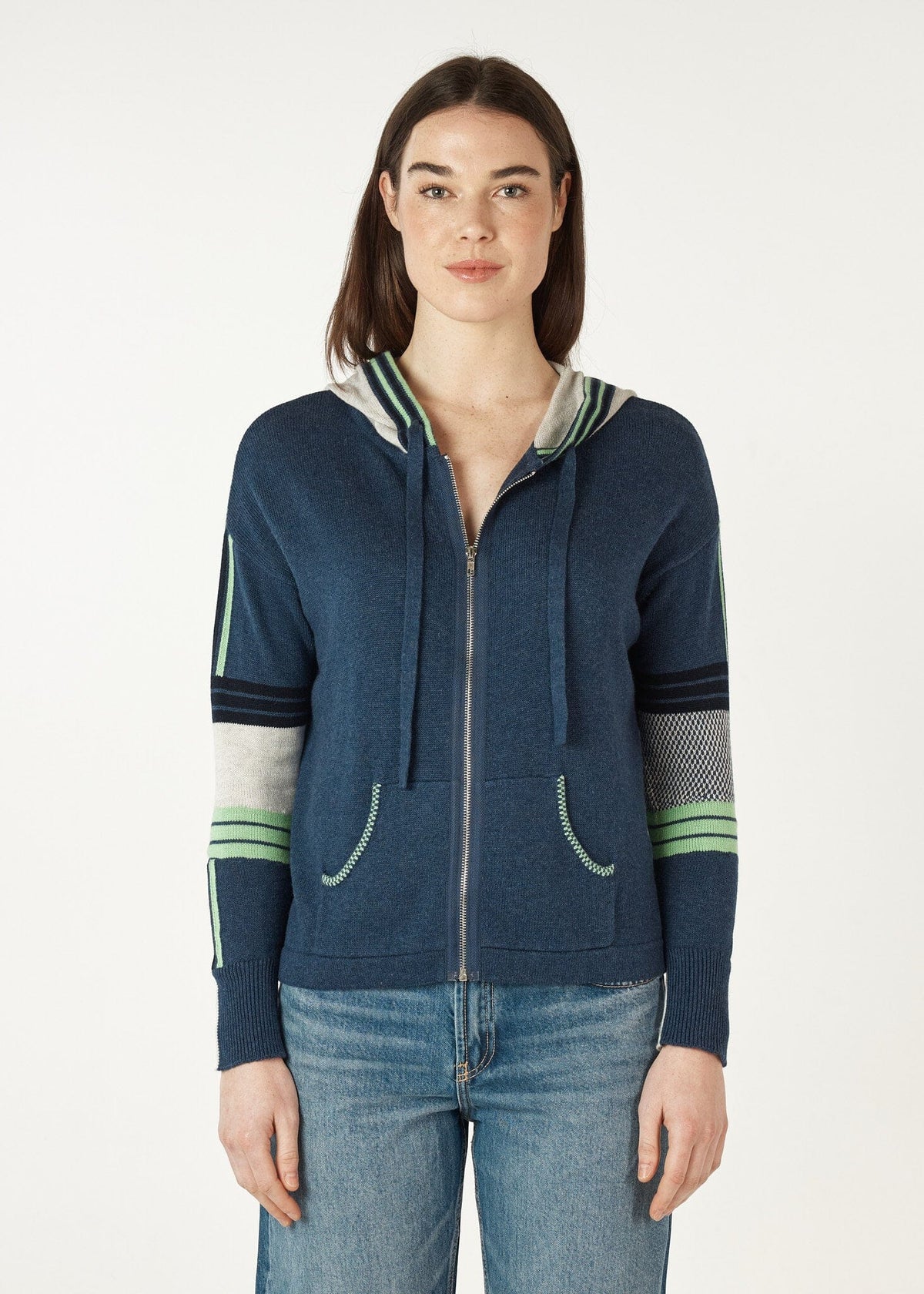 ZAKET &amp; PLOVER Multi Media Hoodie - Denim Jumpers + Knitwear - Zabecca Living