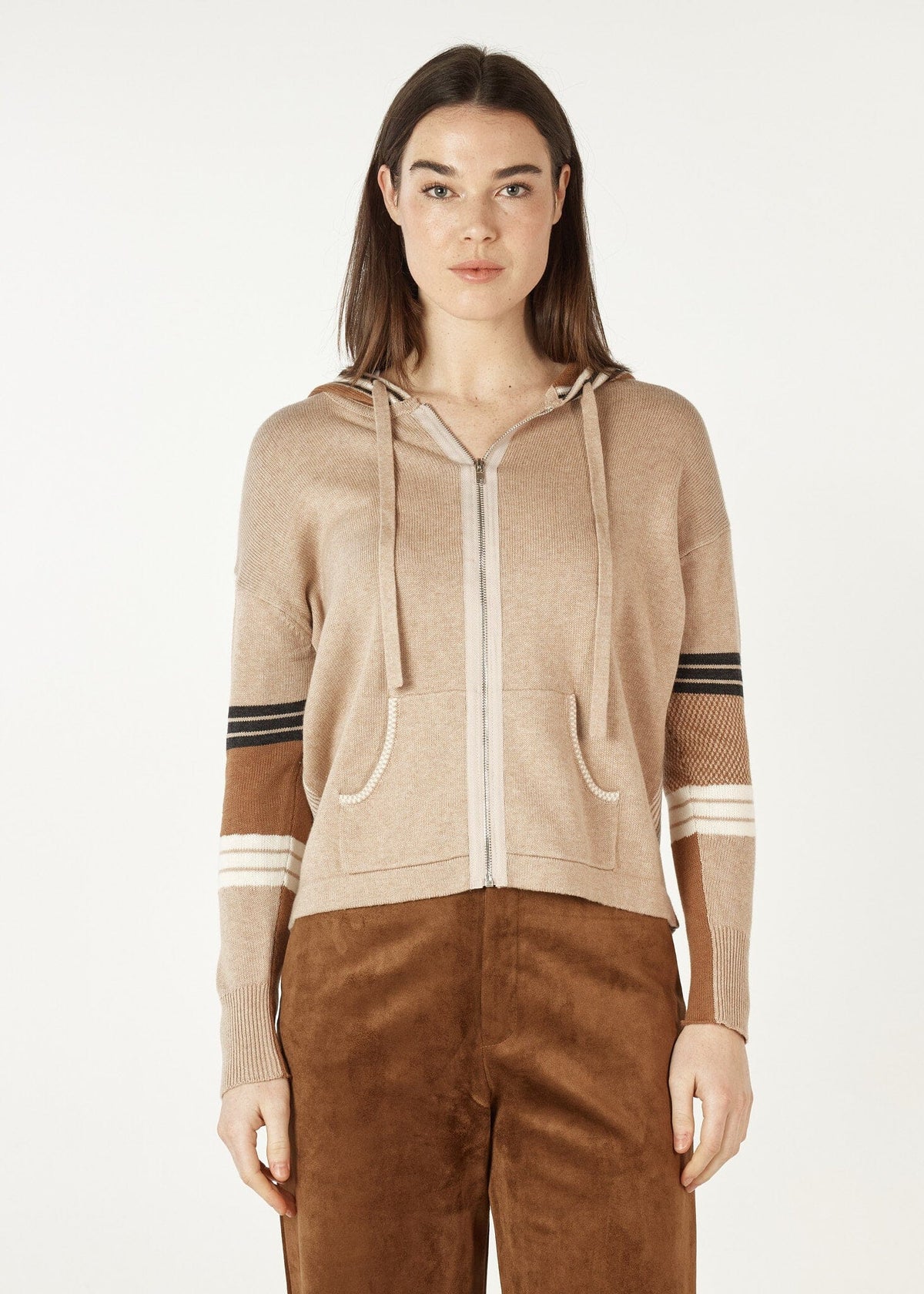 ZAKET &amp; PLOVER Multi Media Hoodie - Oat Jumpers + Knitwear - Zabecca Living