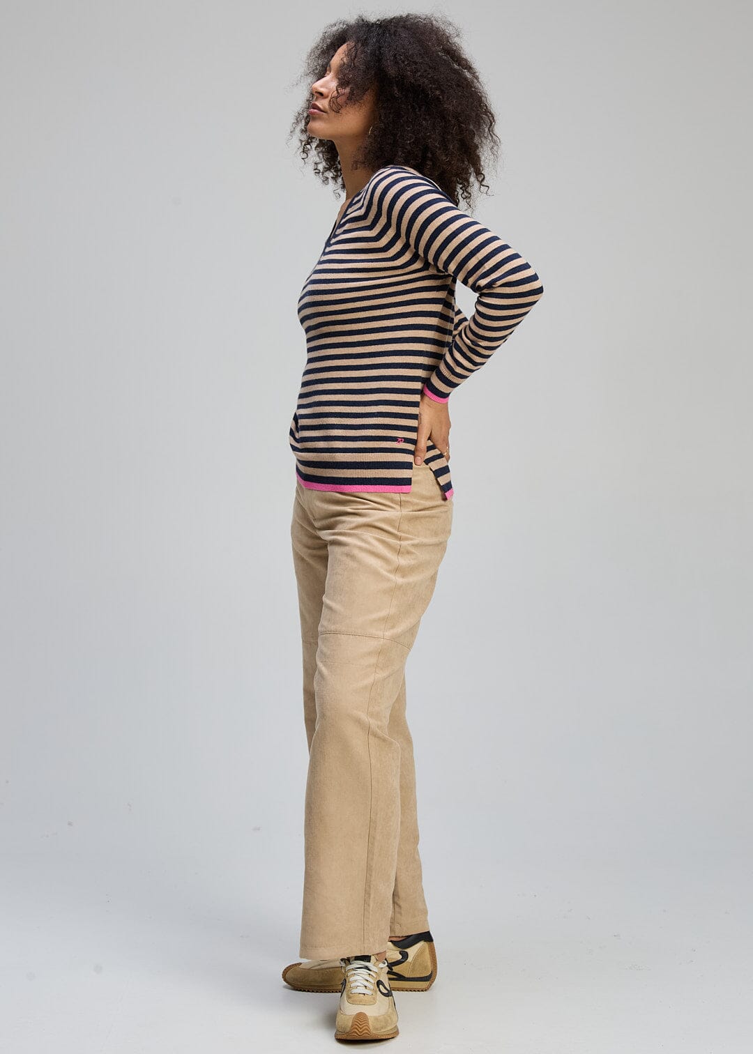 ZAKET &amp; PLOVER Stripe V Essential - Dark Denim Jumpers + Knitwear - Zabecca Living