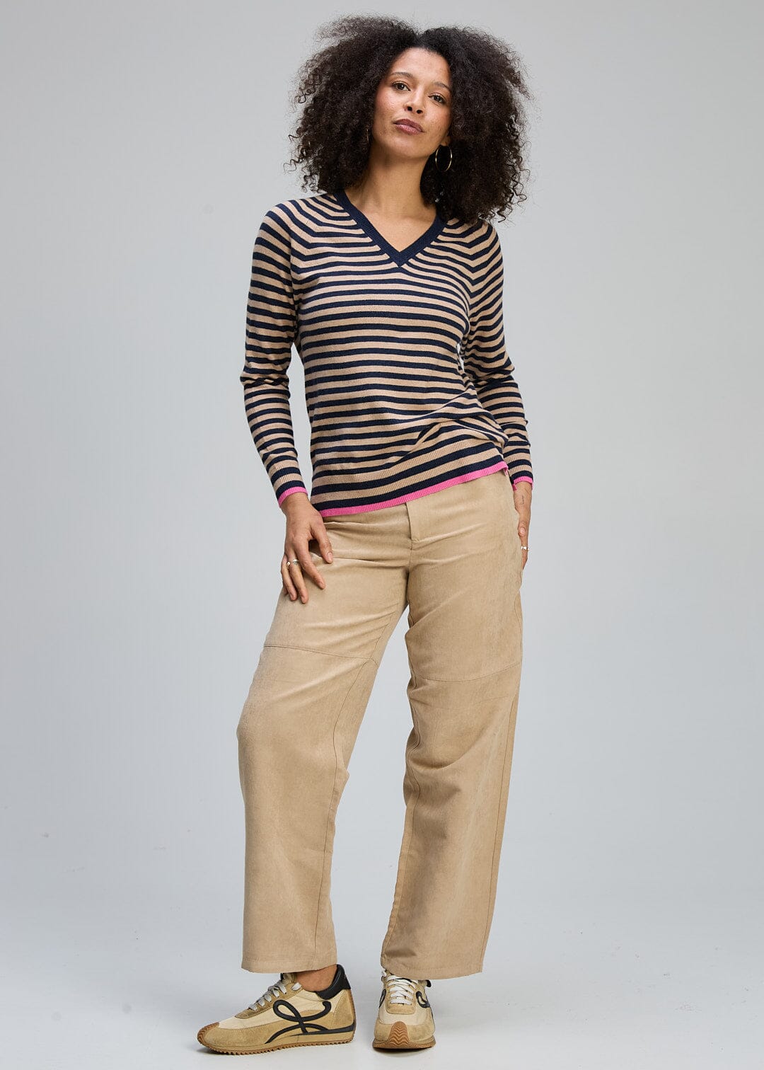 ZAKET &amp; PLOVER Stripe V Essential - Dark Denim Jumpers + Knitwear - Zabecca Living