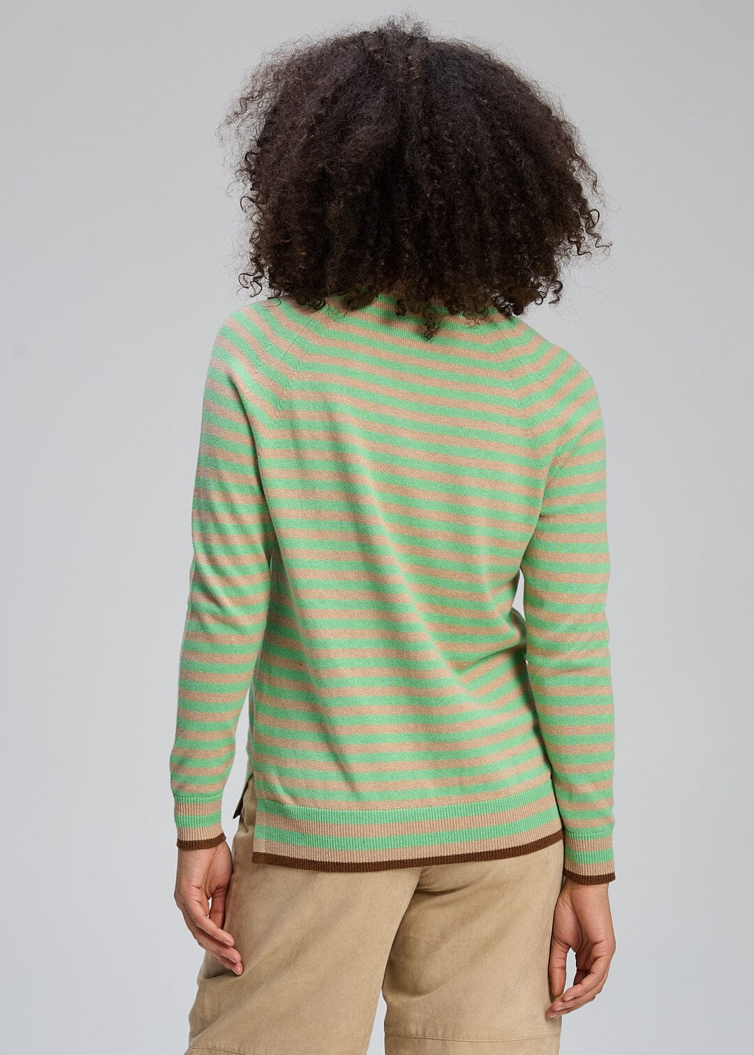 ZAKET &amp; PLOVER Stripe V Essential - Oat Jumpers + Knitwear - Zabecca Living