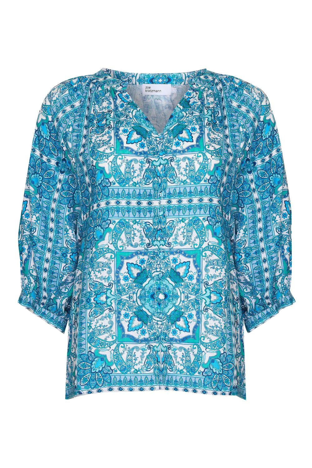 ZOE KRATZMANN Hanker Top - Sapphire Tile Shirts &amp; Blouses - Zabecca Living