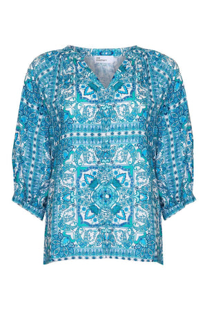 ZOE KRATZMANN Hanker Top - Sapphire Tile Shirts & Blouses - Zabecca Living