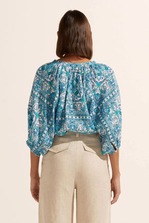 ZOE KRATZMANN Hanker Top - Sapphire Tile Shirts & Blouses - Zabecca Living