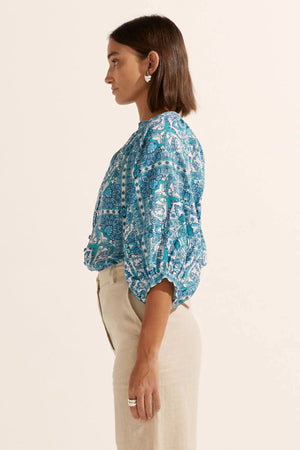 ZOE KRATZMANN Hanker Top - Sapphire Tile Shirts & Blouses - Zabecca Living