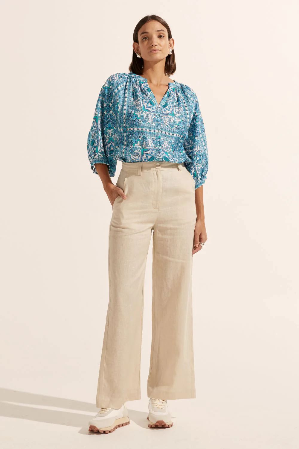 ZOE KRATZMANN Hanker Top - Sapphire Tile Shirts &amp; Blouses - Zabecca Living