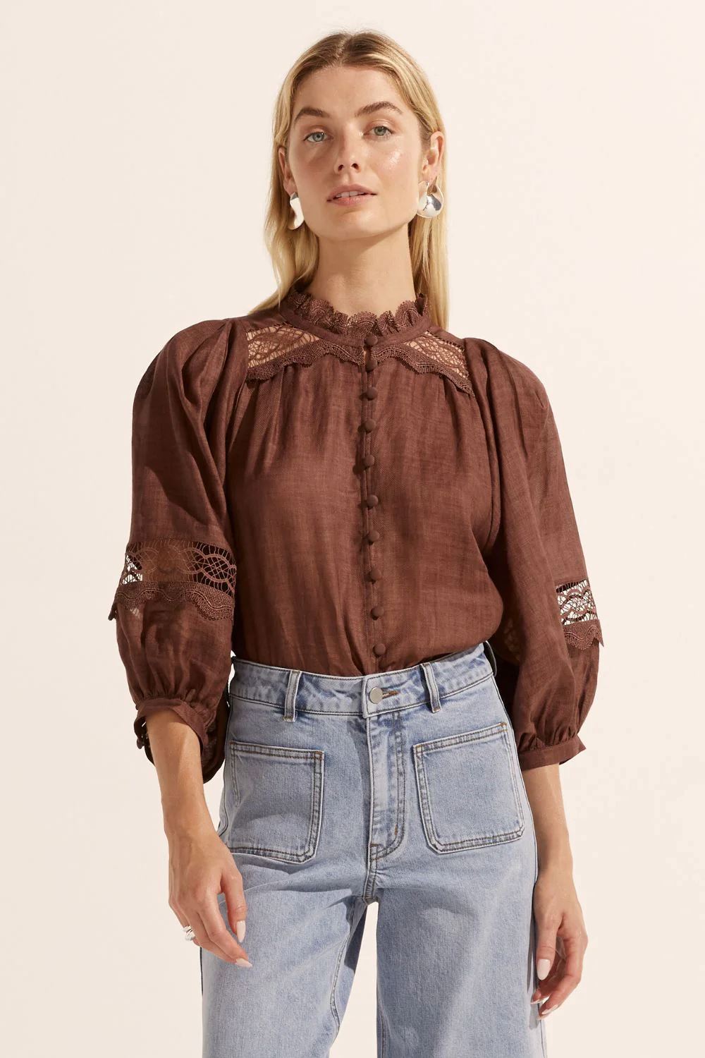ZOE KRATZMANN Quell Top - Cacao Shirts &amp; Blouses - Zabecca Living