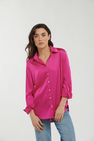 365 DAYS Bee Gees Shirt - Magenta Shirts & Blouses - Zabecca Living