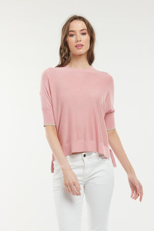 365 DAYS Lurex Summer Crew - Candy Pink Shirts & Blouses - Zabecca Living