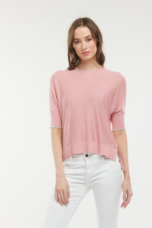 365 DAYS Lurex Summer Crew - Candy Pink Shirts & Blouses - Zabecca Living